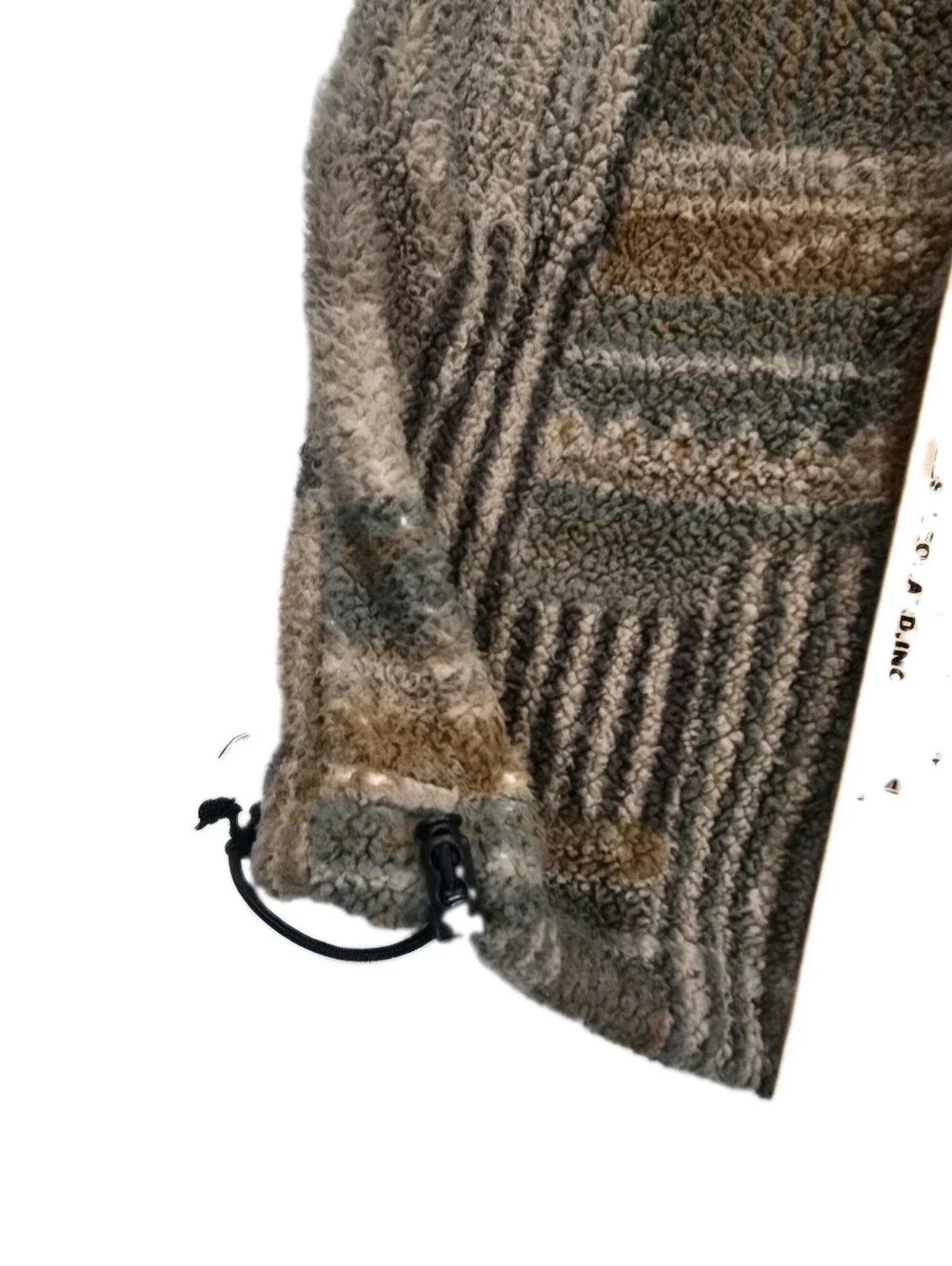 Columbia Brown Tan Green Patterned Sherpa Half-Zip Pullover Size Large